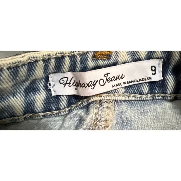 Highway Jeans Distressed High-Waisted Straight-Leg Denim Pants Juniors Size 9 - Picture 3 of 3